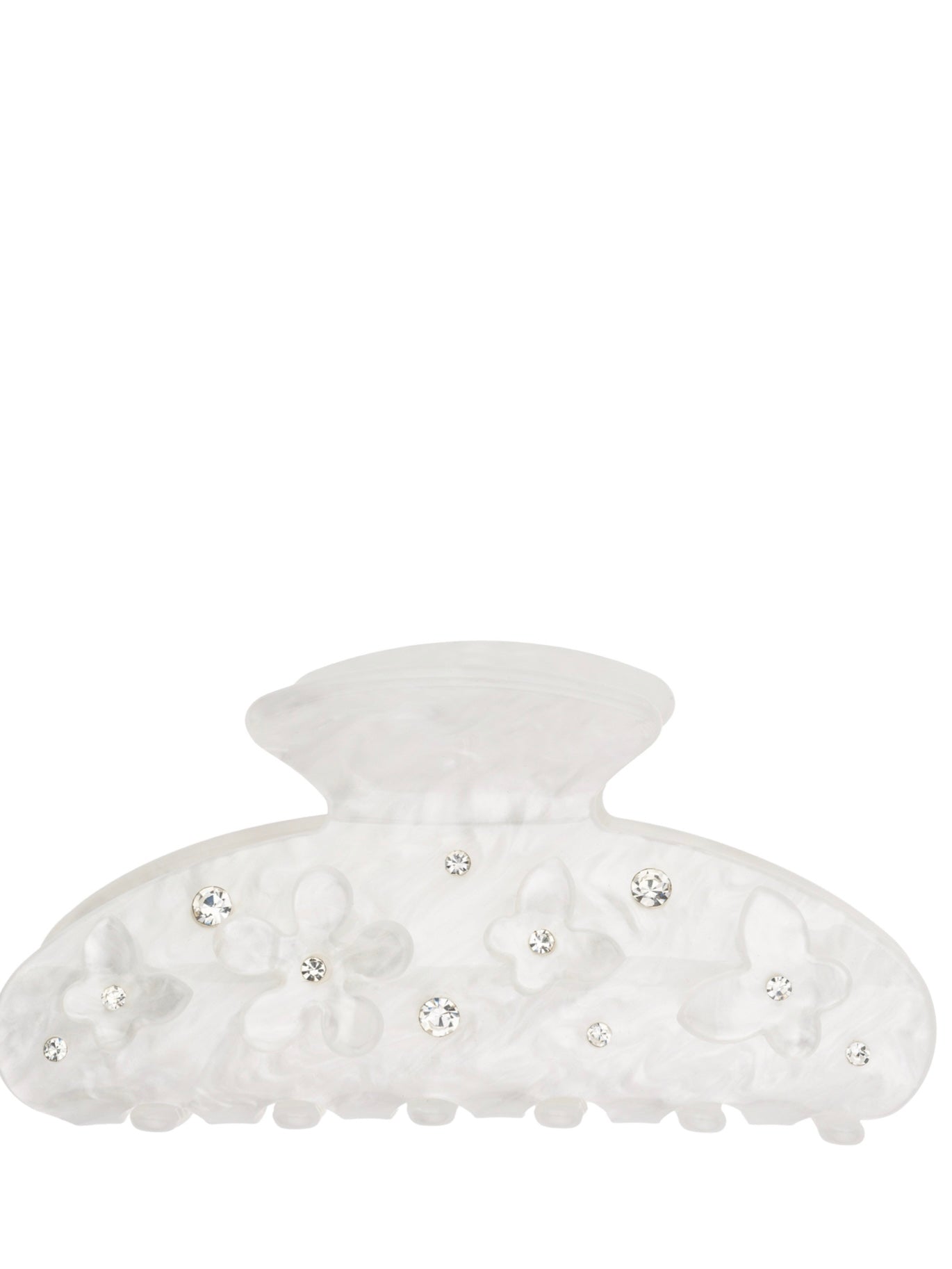 Flower & Butterfly Hair Claw, White