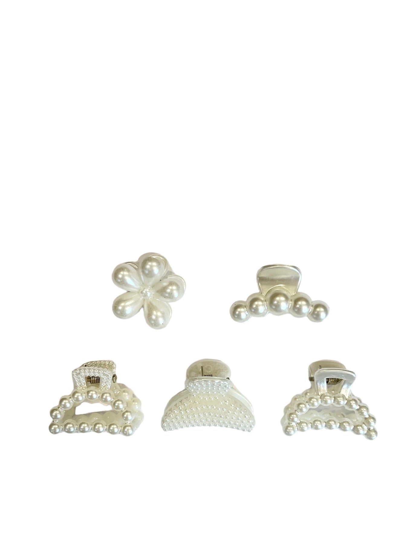 5 pk Pearl Hair Claw Mini