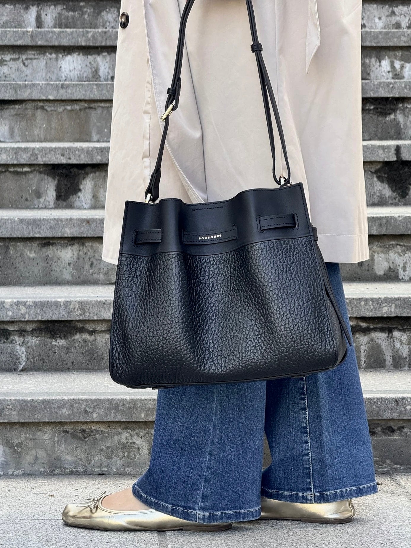 Blossom Shoulder Bag, Black