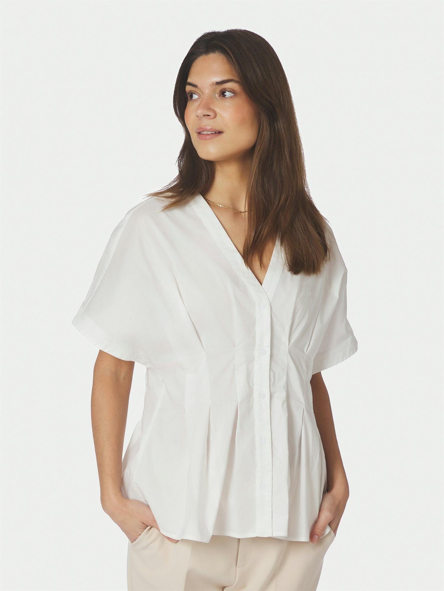 Adamma Poplin Blouse, White