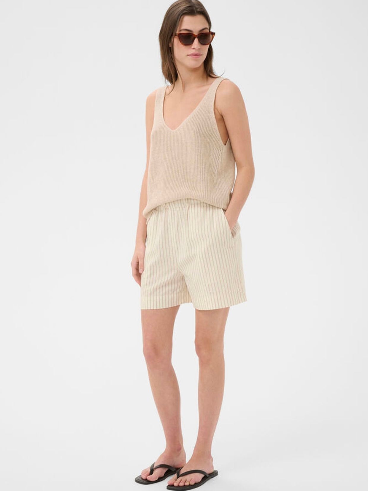 Rigge PW Shorts, Natural Stripe