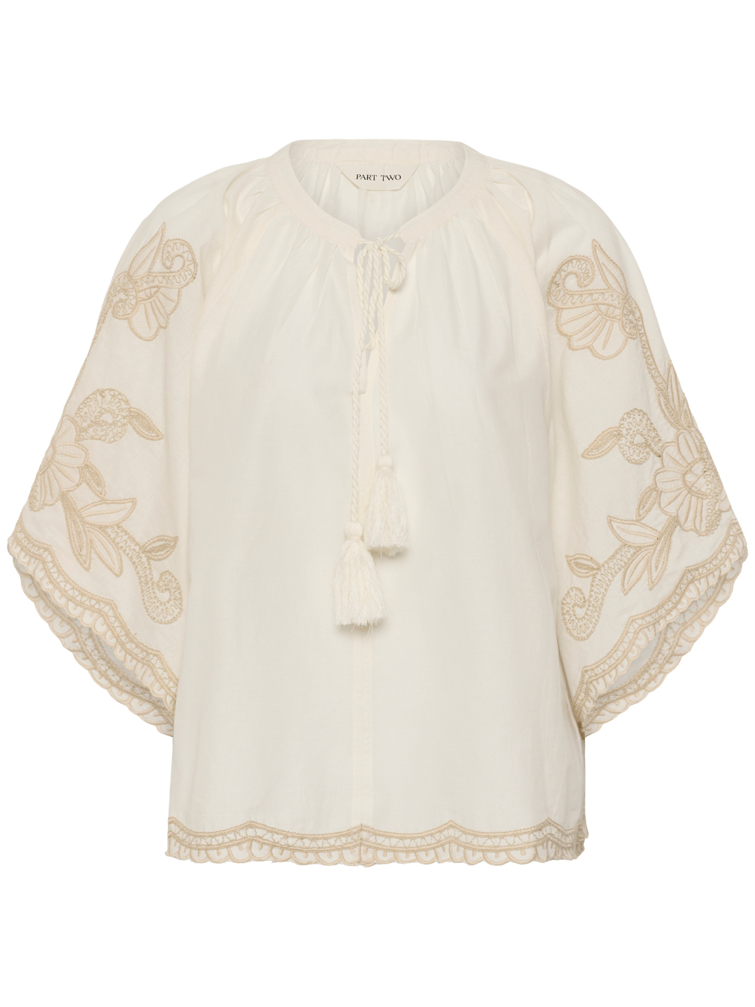 Biancha PW Blouse, White/Beige