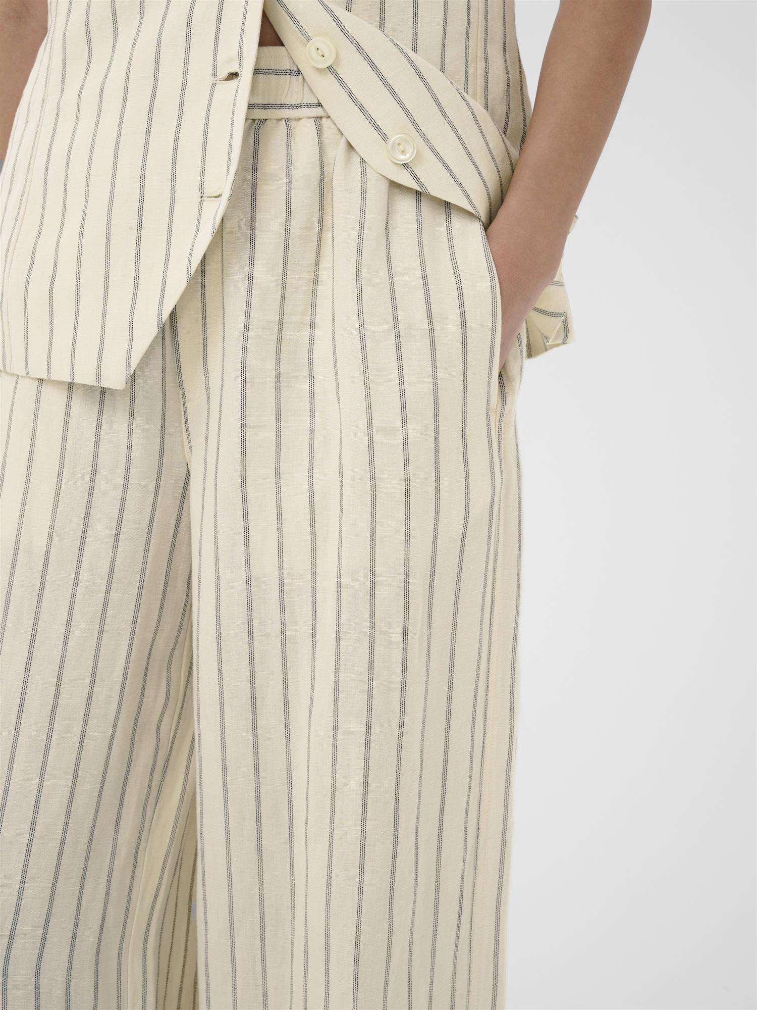 Biana PW Pants, Black Stripe