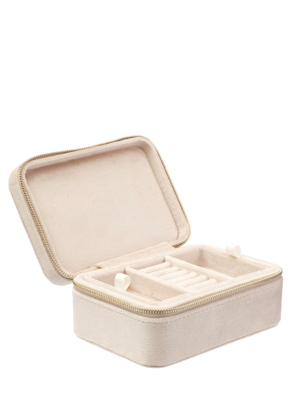 Velvet Jewellery Box, Dark Sand