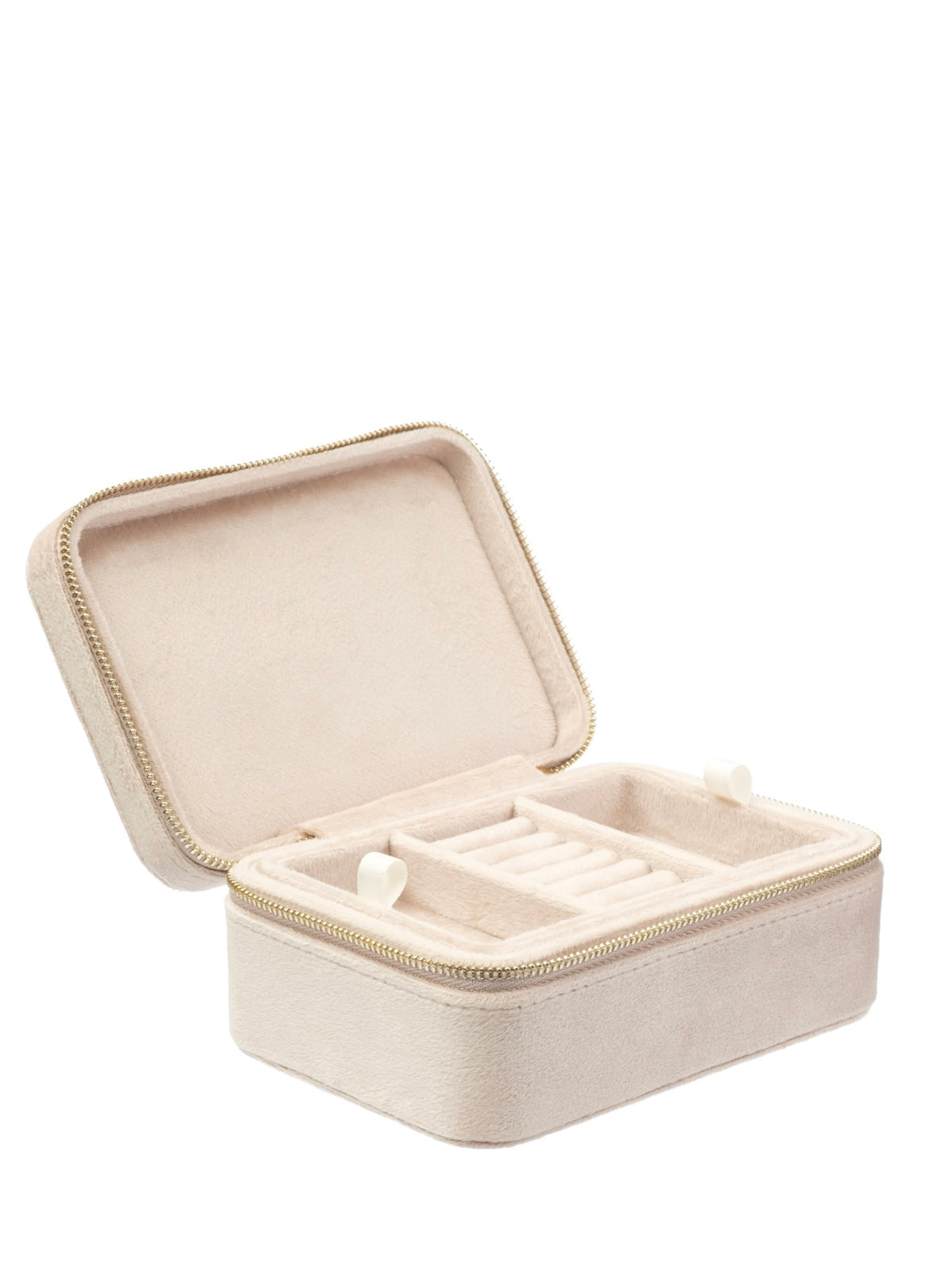Velvet Jewellery Box, Dark Sand