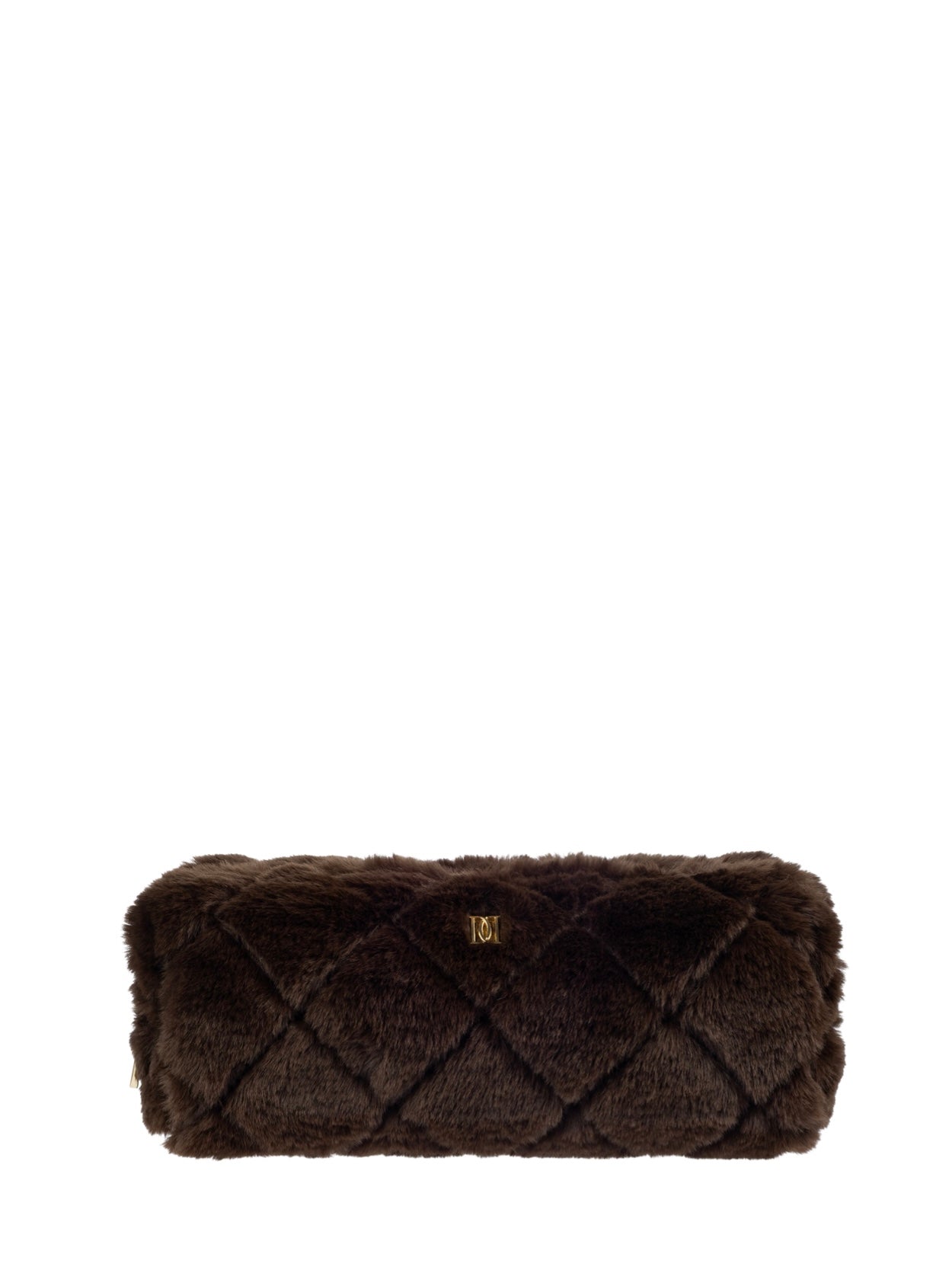 Faux Fur Quilted Tool Pouch, Brown