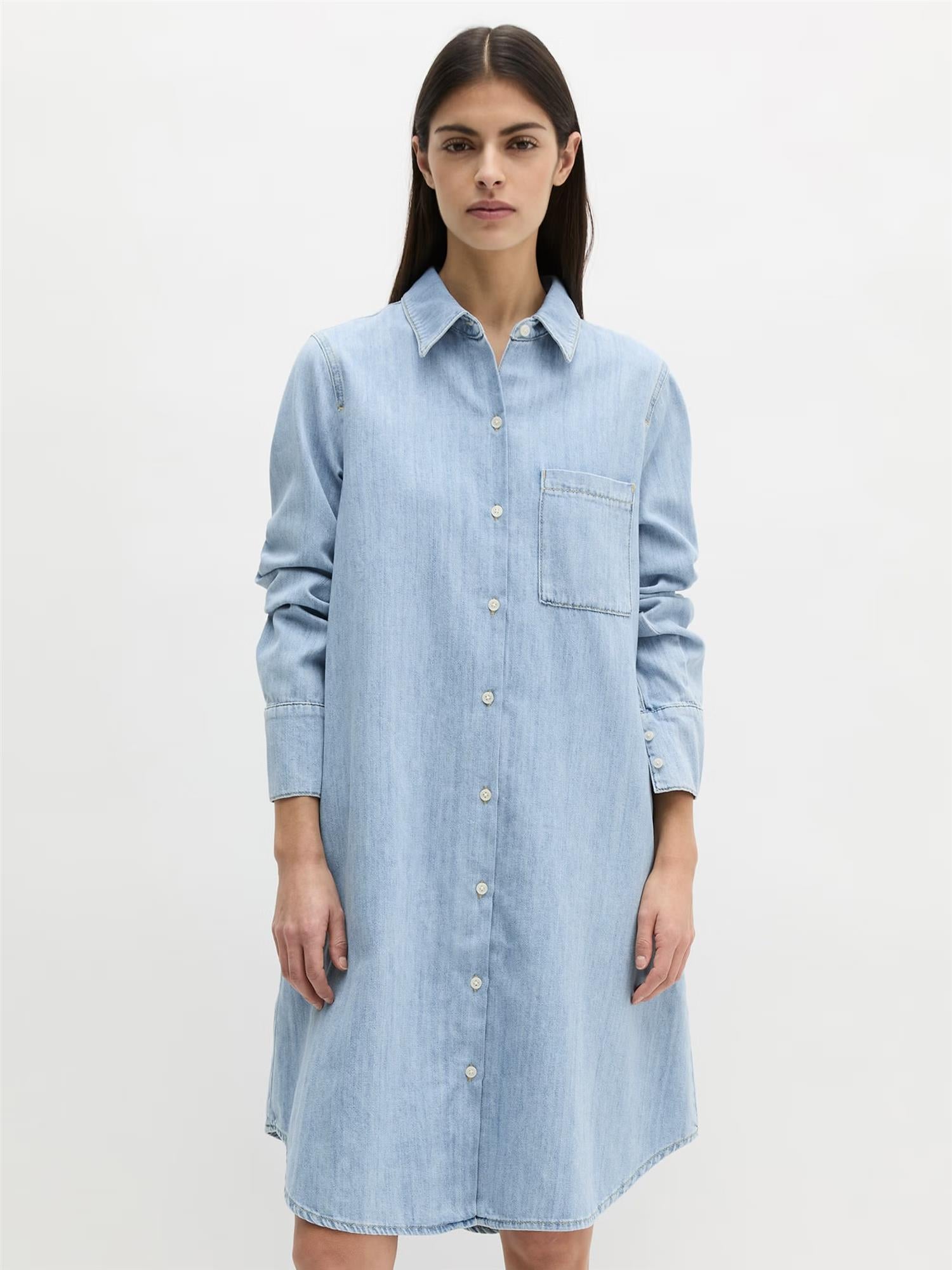 Denim dress, relaxed fit, long sleeve