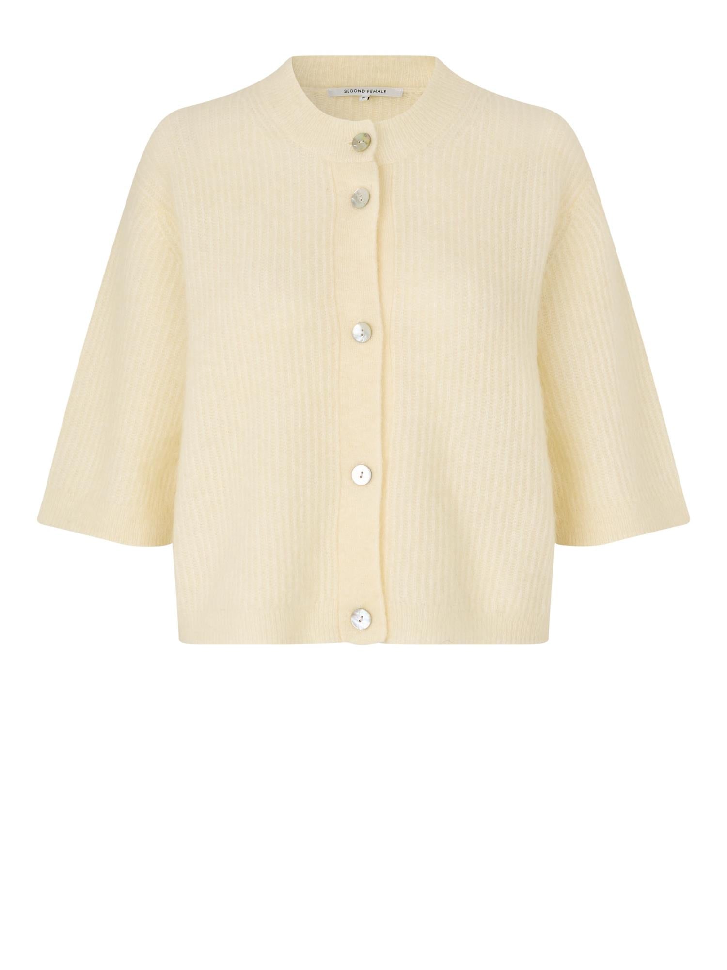 Andrea Knit Rib Cardigan, Yellow