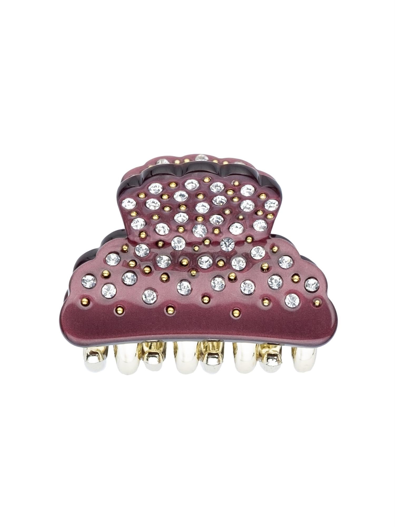 Crystal Hair Claw Small, Burgunder