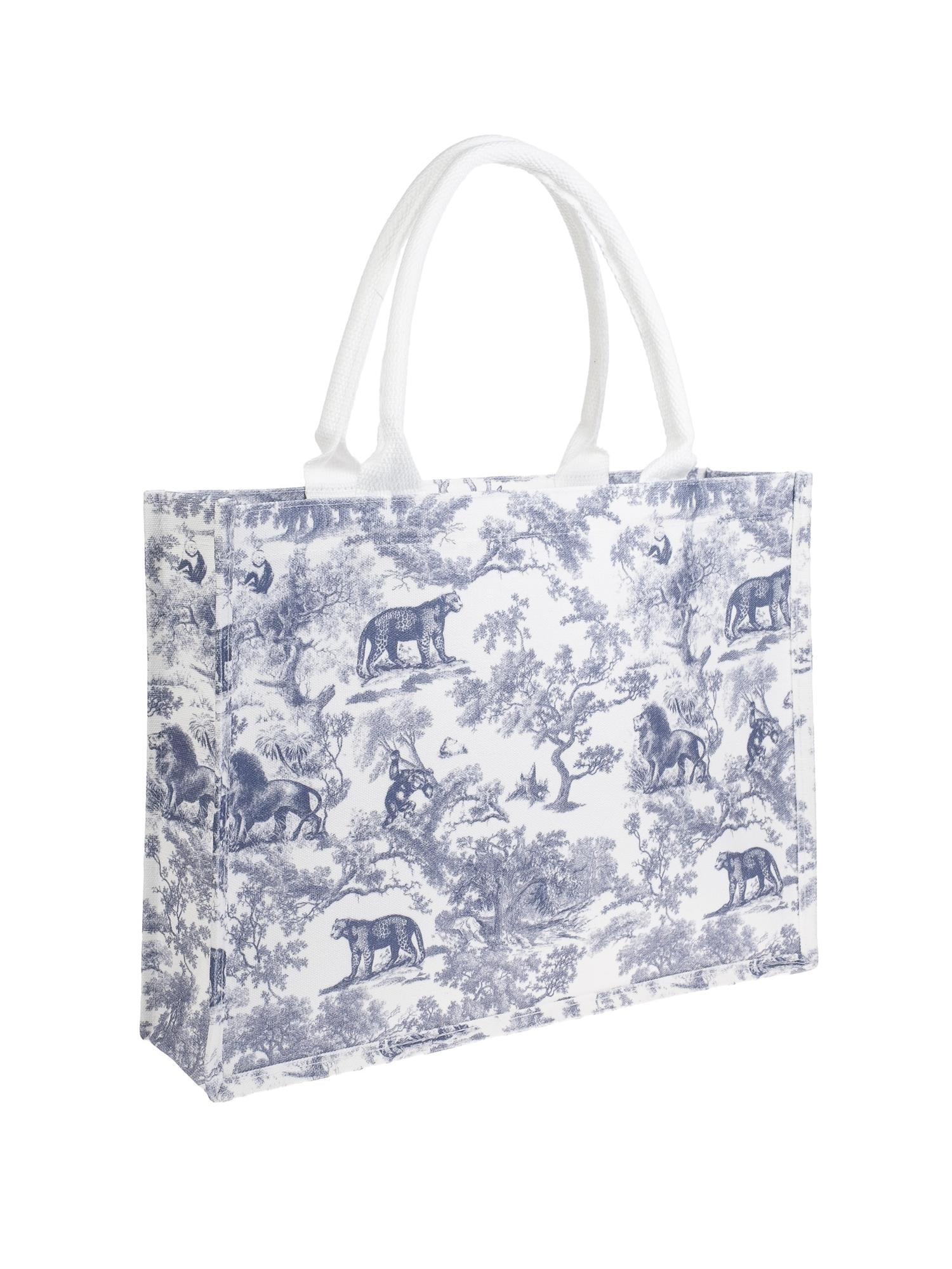 Canvas Tote Medium, Blue Savannah