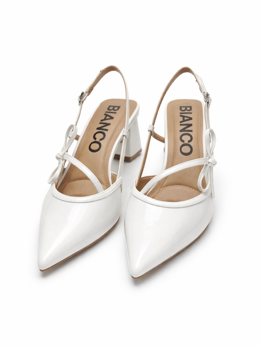 BIAMARALYN Strappy Bow Slingback Faux Leather