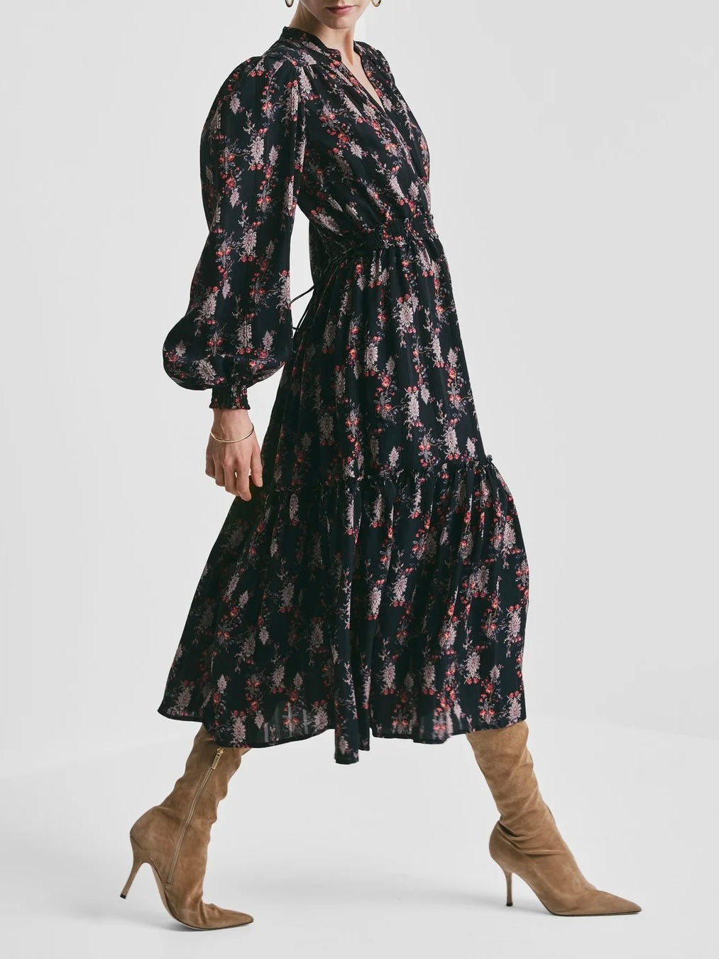 Bohemian Belt Dress, Midnight Paisley
