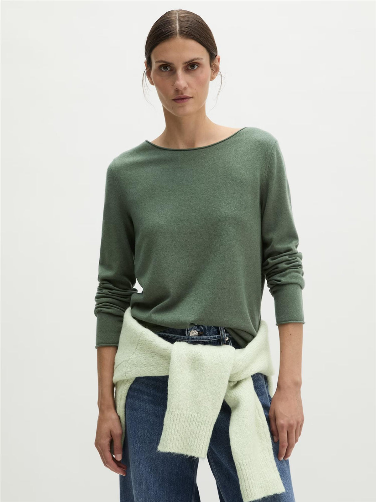 Pullover, Boat-Neck, Green