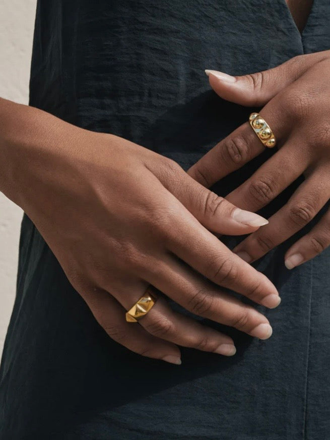 Ru - Spike Ring Stainless Steel - Gold