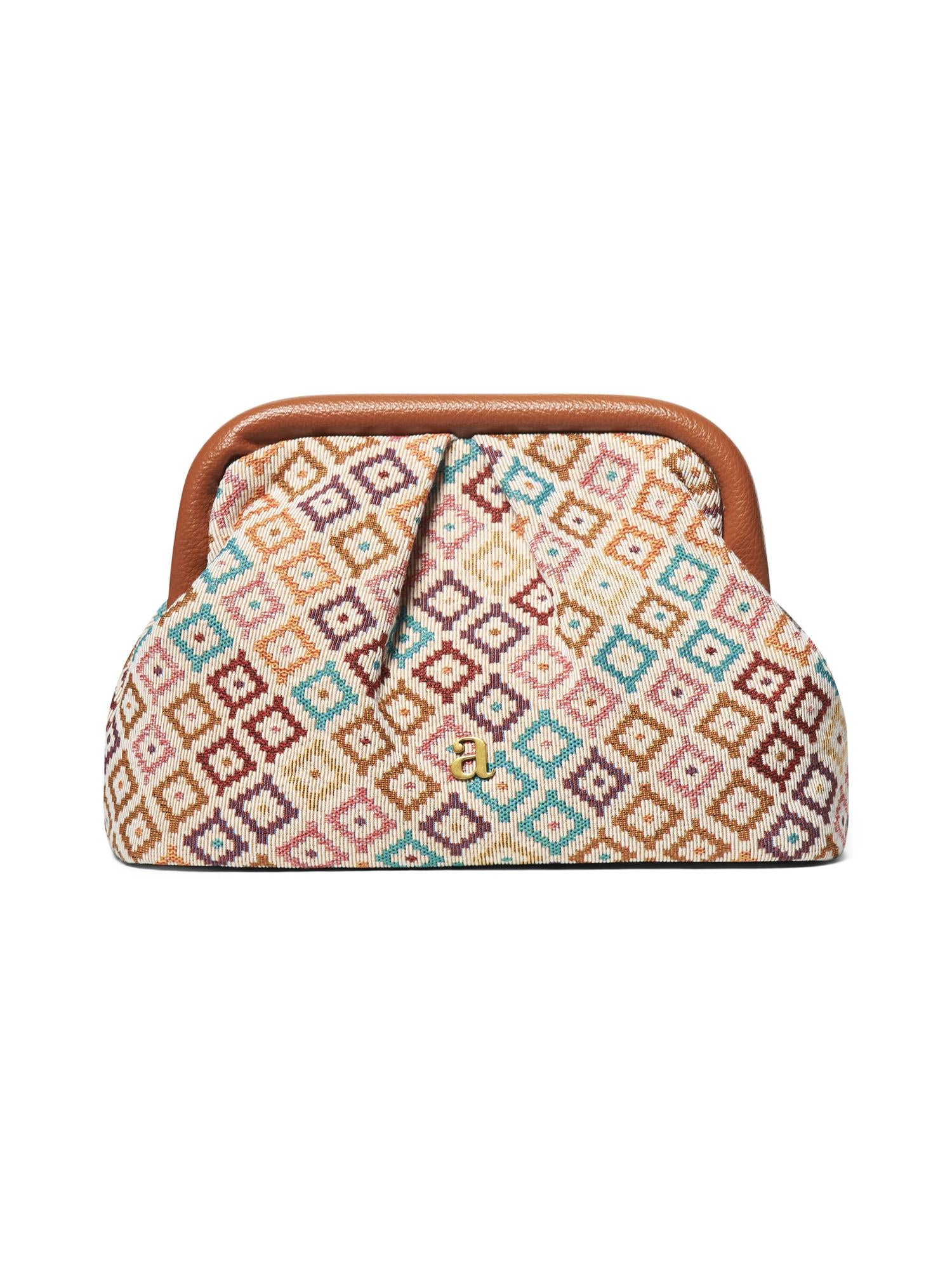 Jacquard Clutch, Brown