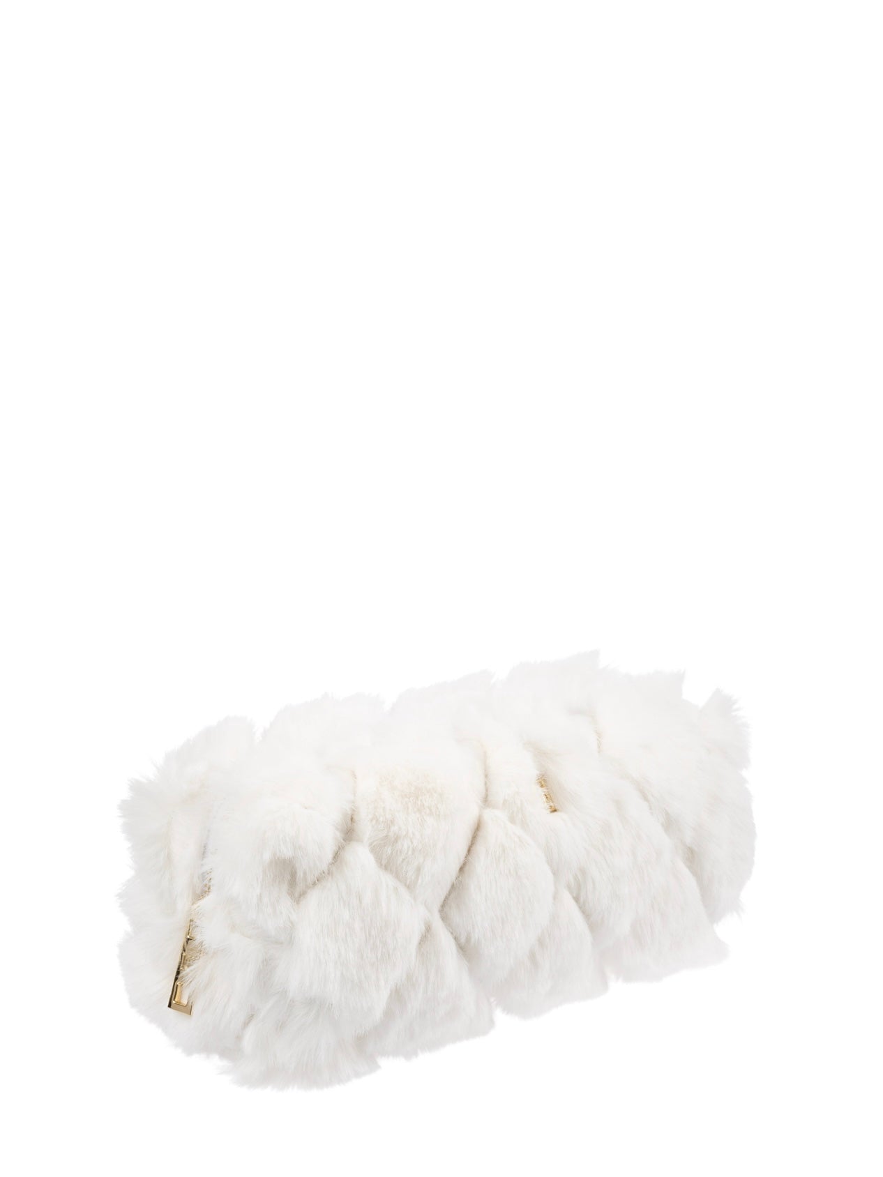 Faux Fur Quilted Tool Pouch, Off White