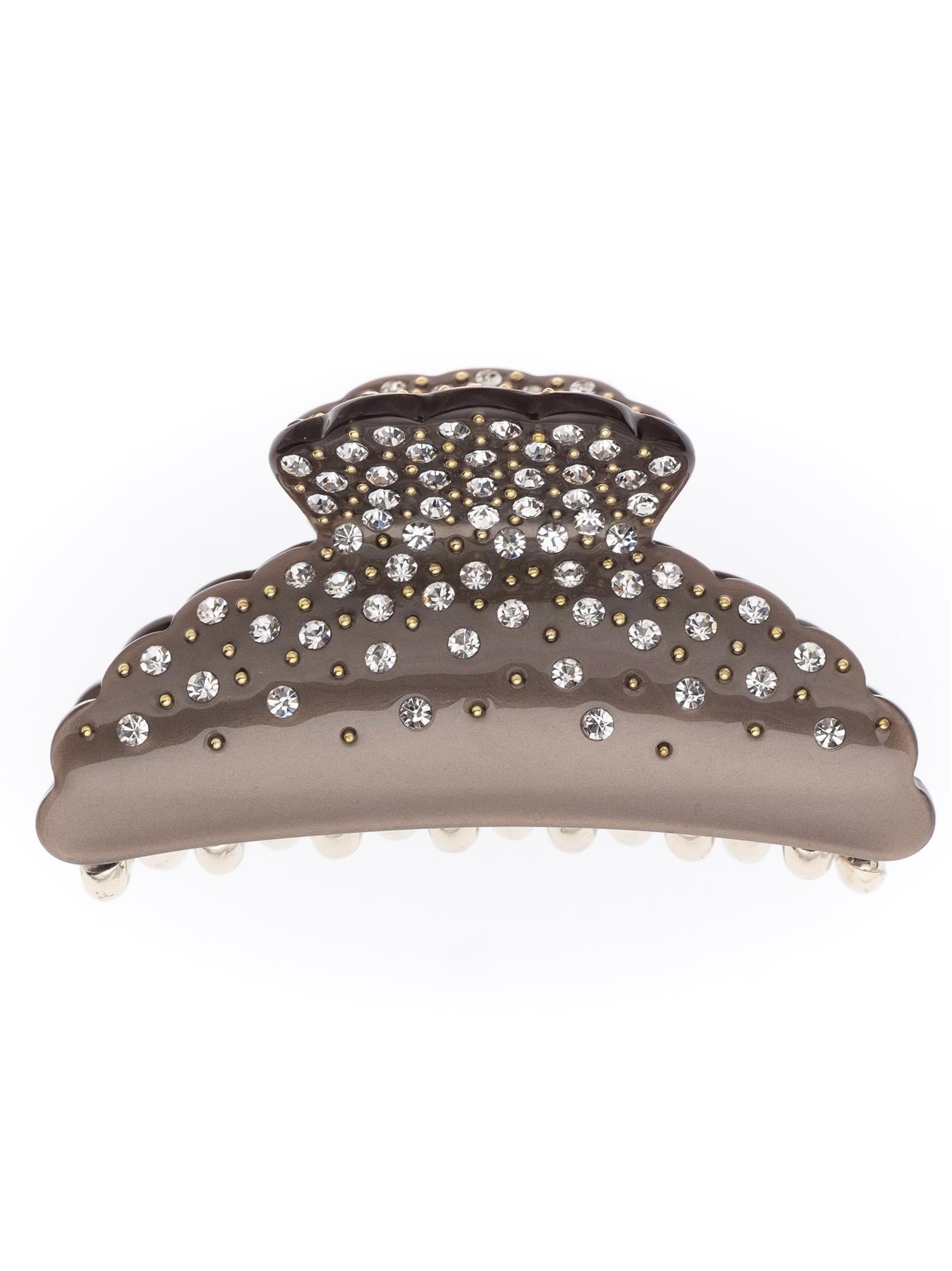 Crystal Hair Claw Large, Soft Brown