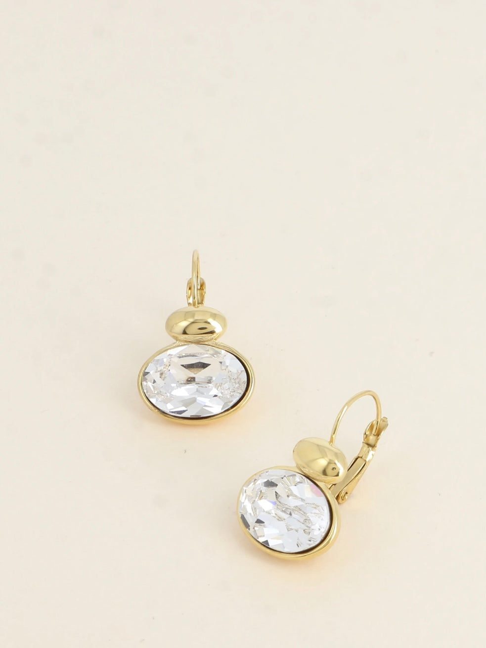 Earrings, Golden vivine curls, White