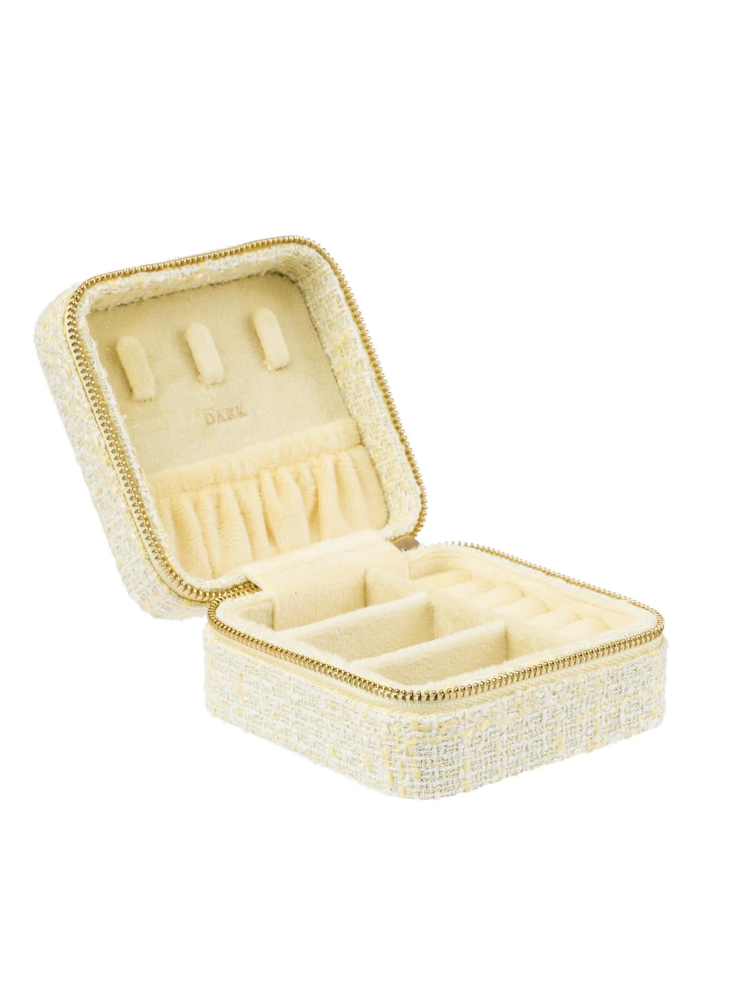 Tweed Jewellery Box Mini, Yellow