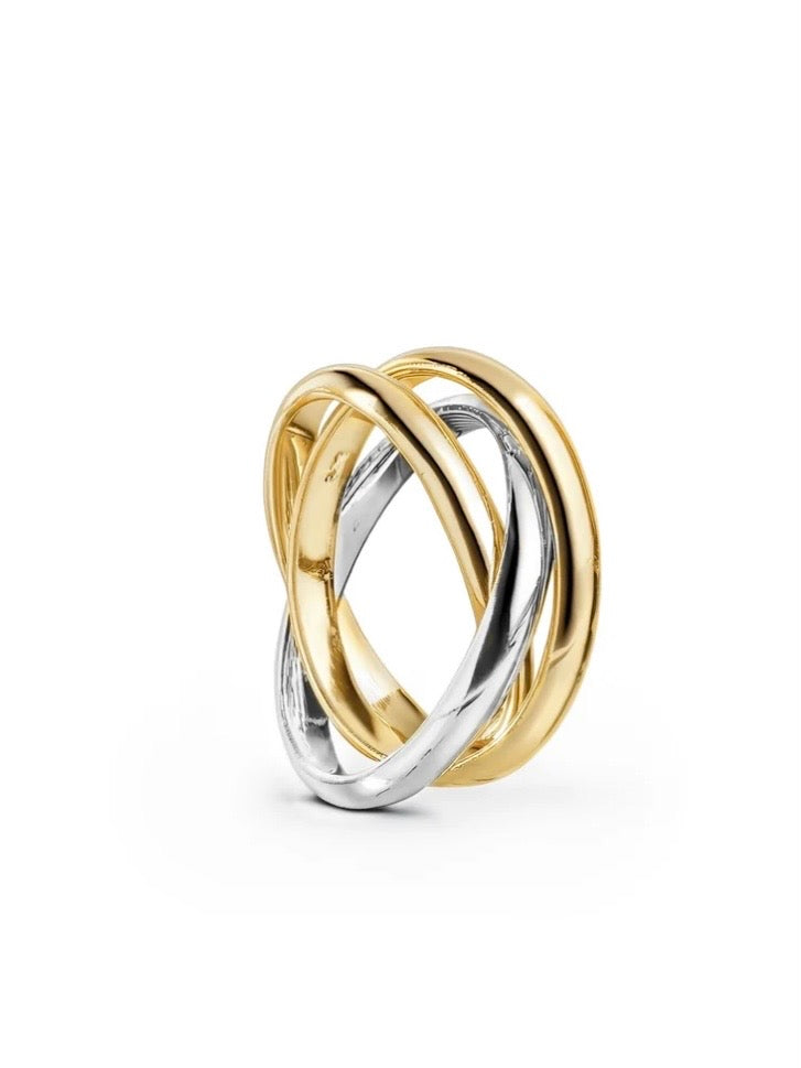 Alvy - Twist Ring Stainless Steel - Gold and Silver