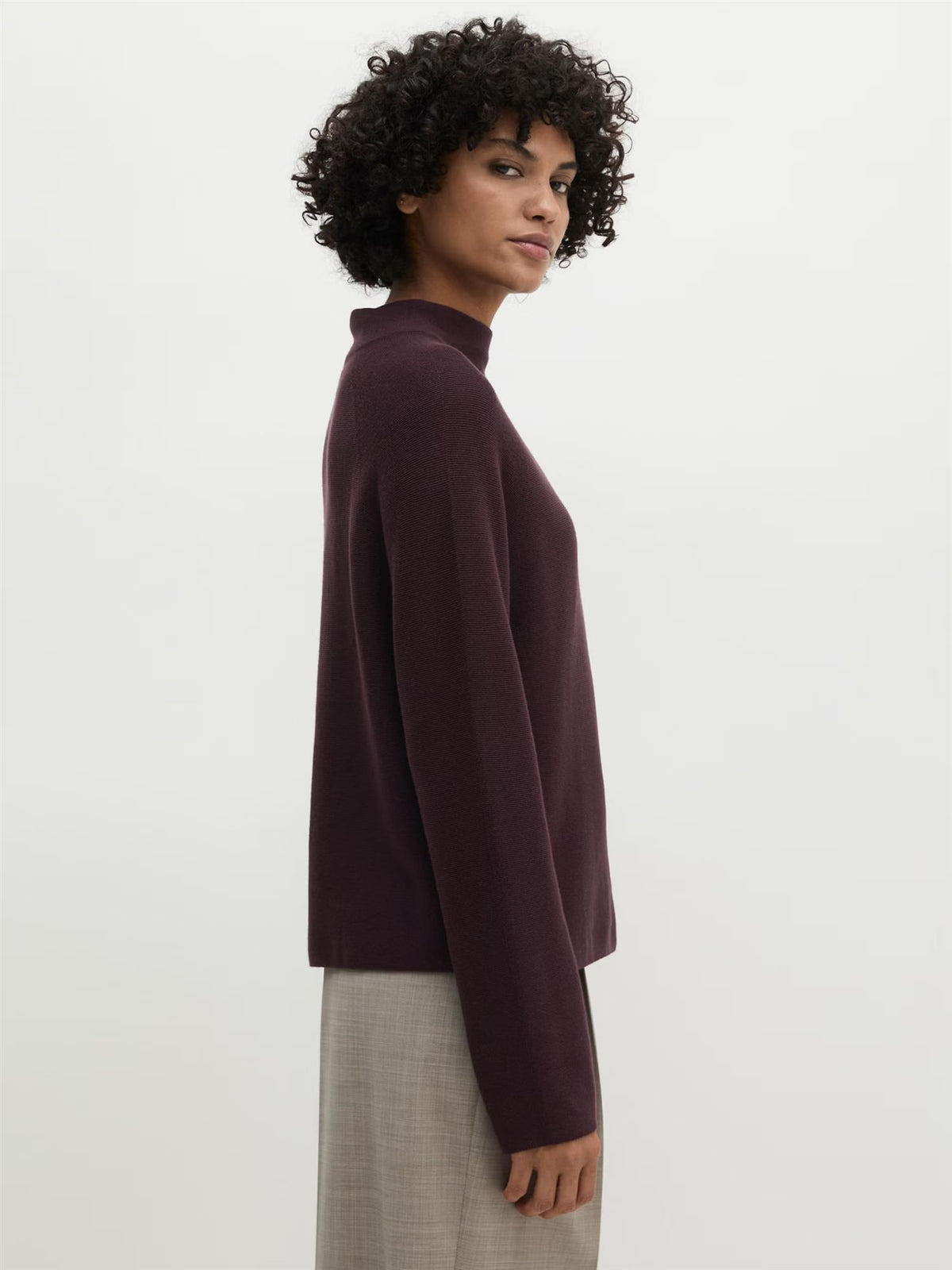 Pullover, Stand up collar, Burgunder