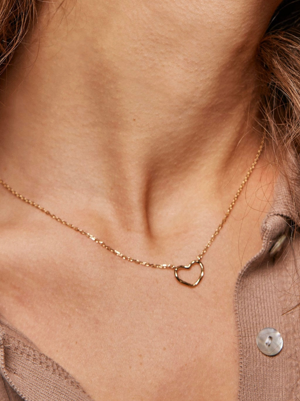 Necklace Organic Heart, Gull