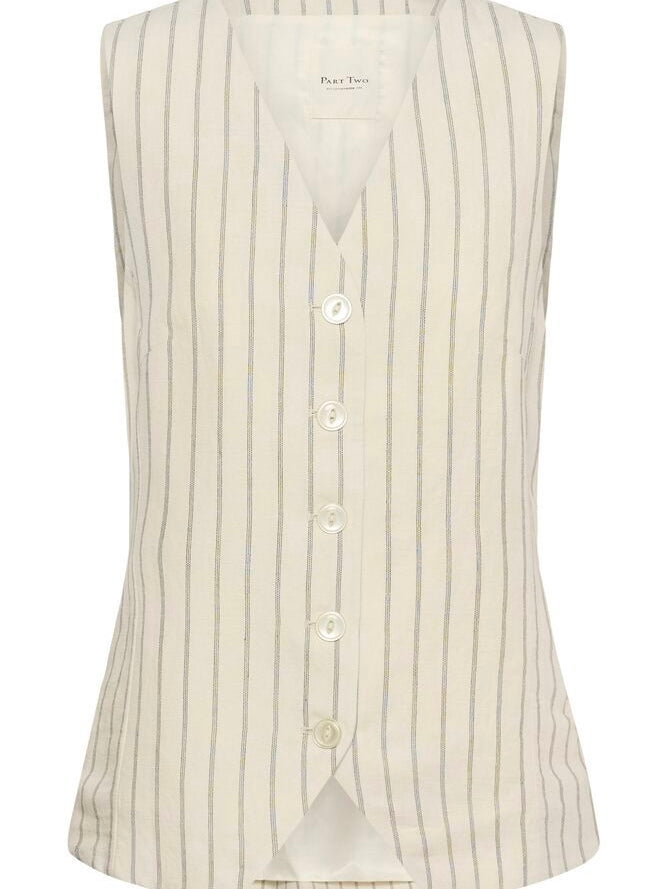 Binta PW Waistcoat, Black Stripe