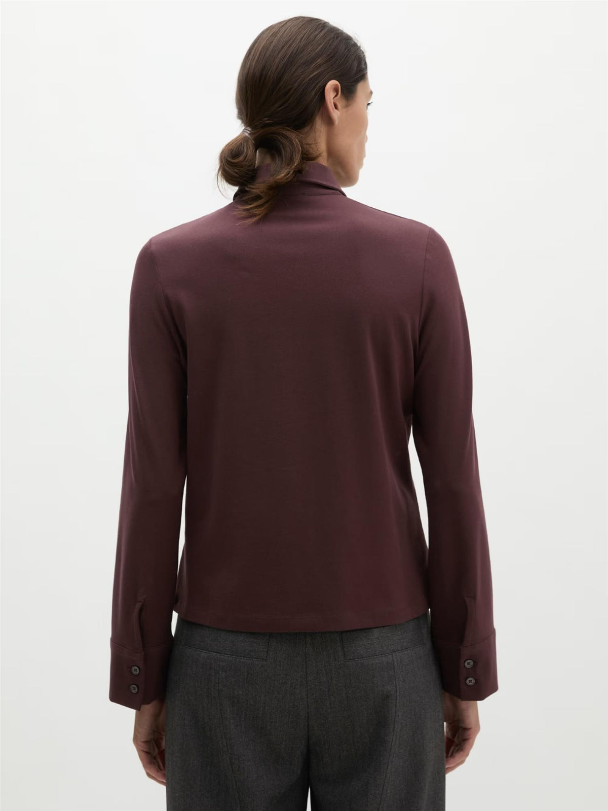 Jersey T-Shirt, Longsleeve, Burgunder