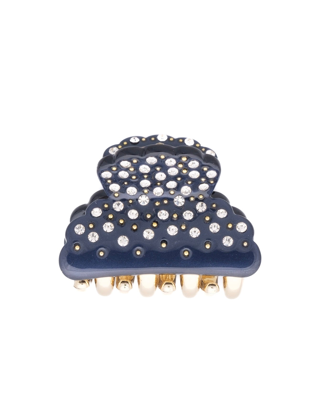 Crystal Hair Claw Small, Navy Blue