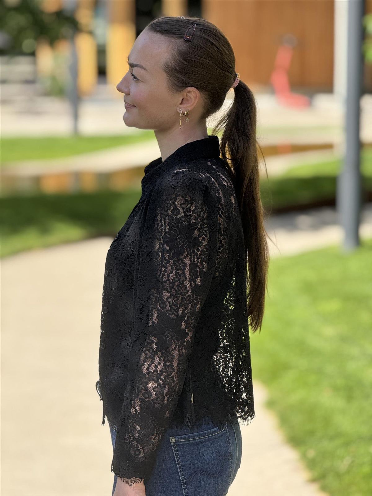 Lace Shirt, Black