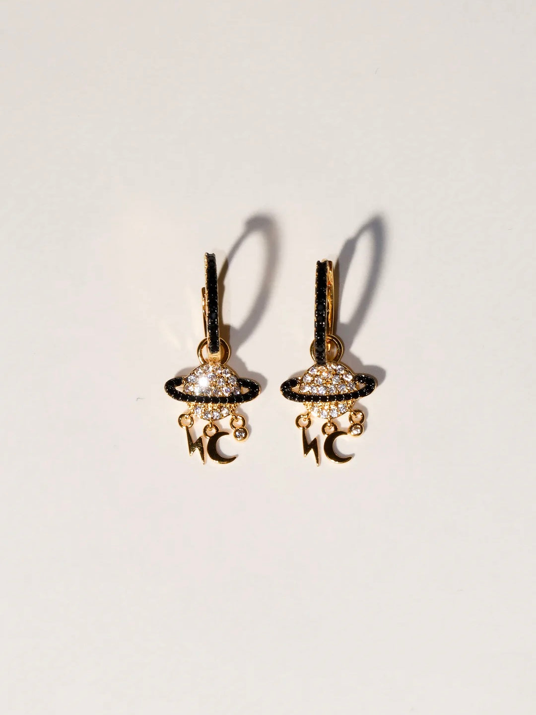Earring, Medium Hoops, Ink Black
