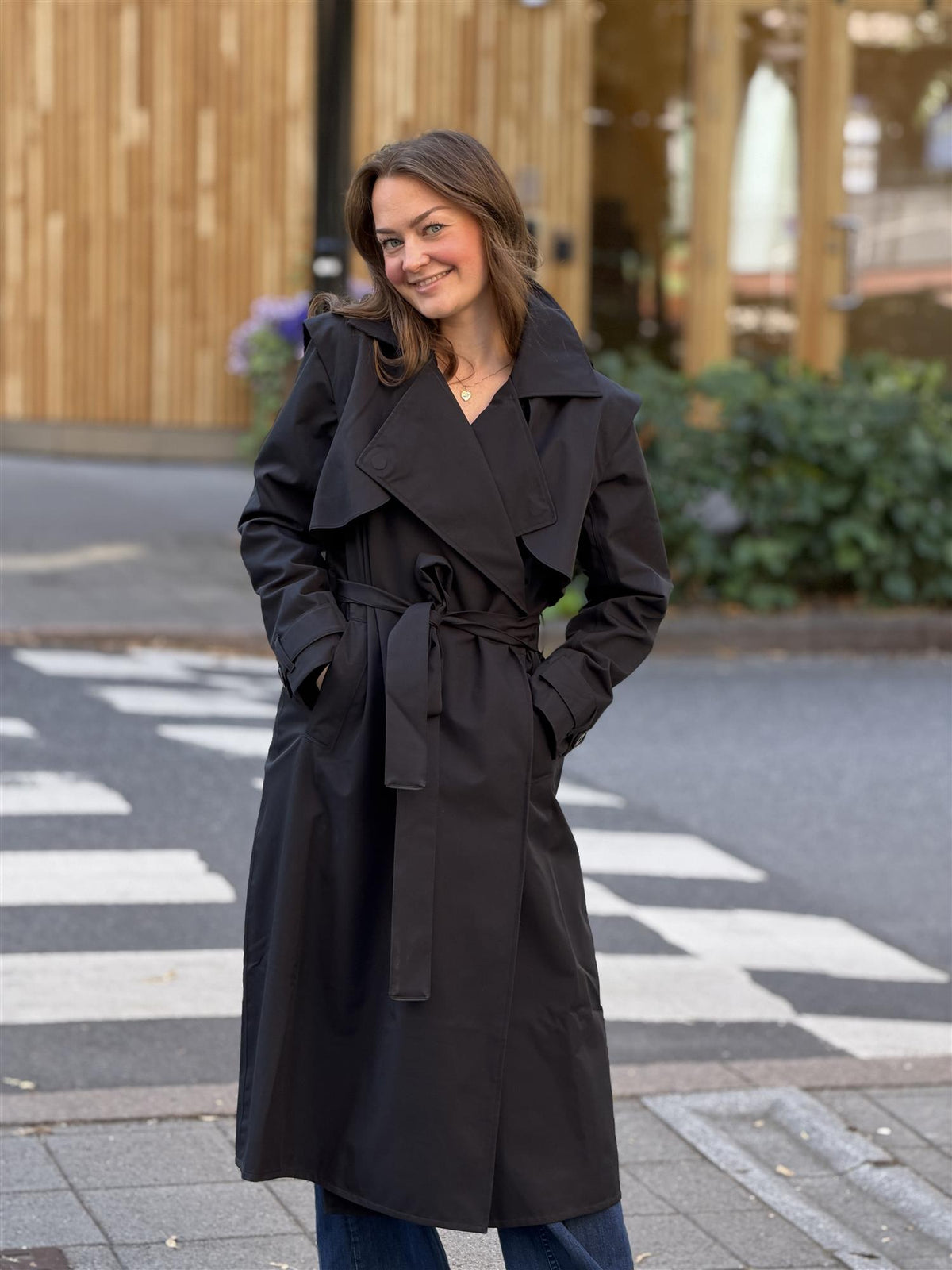 Regndråpe Trench Coat, Black