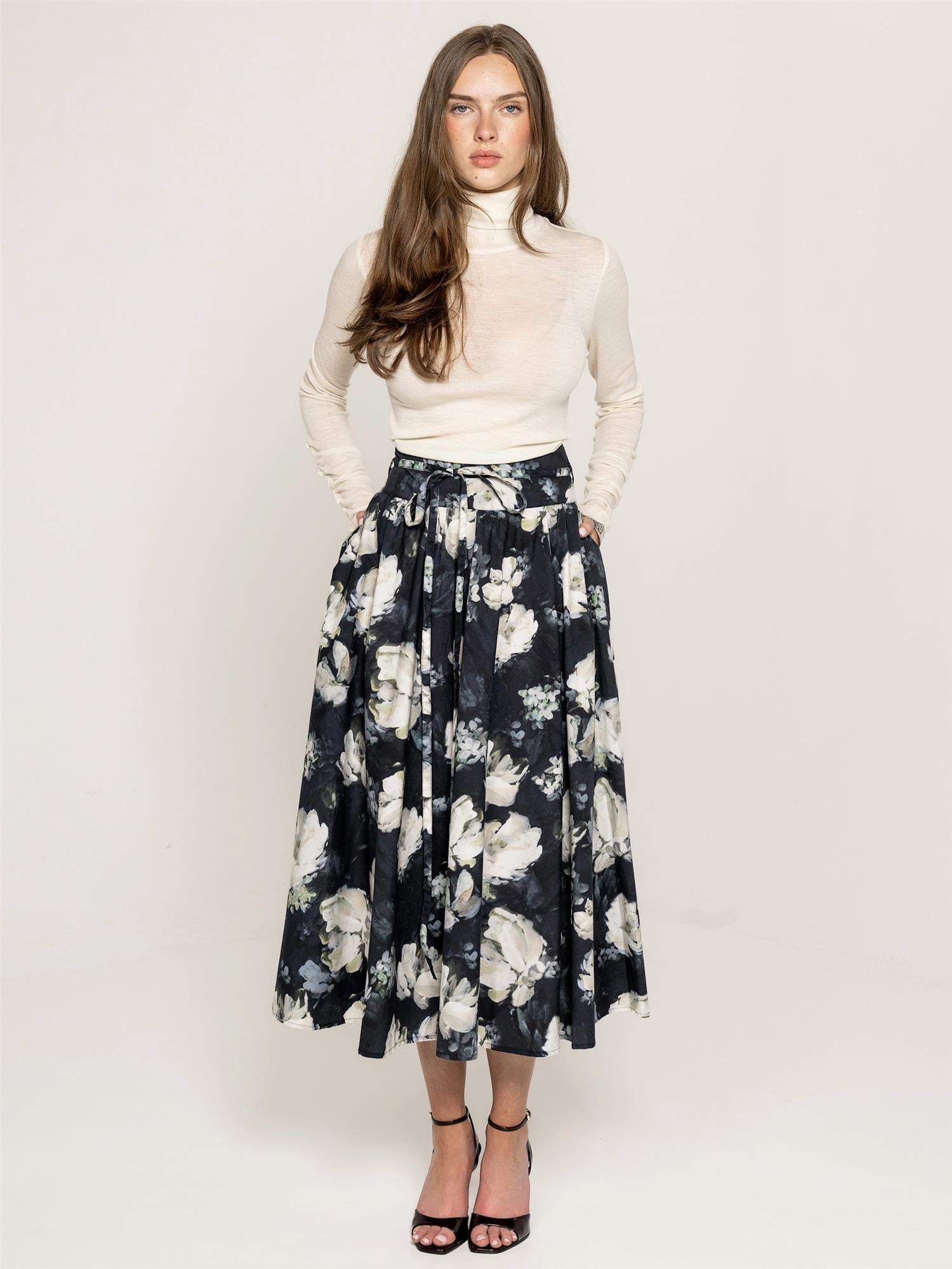 Astrid Skirt, Blue Garden