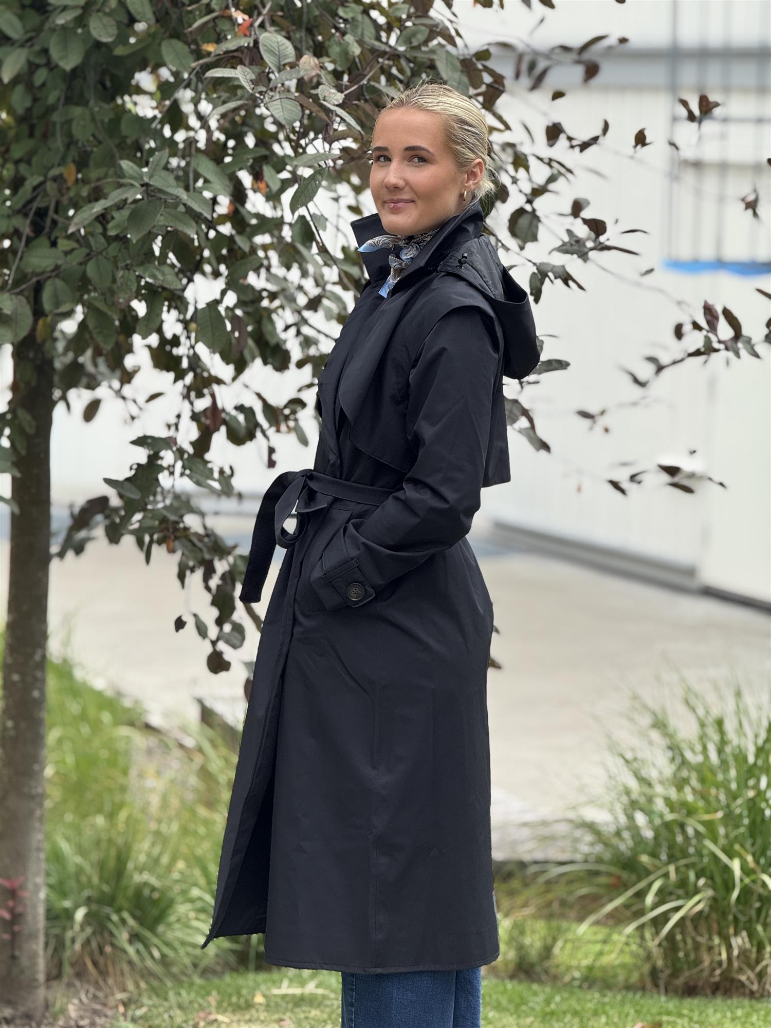 Regndråpe Trench Coat, Black