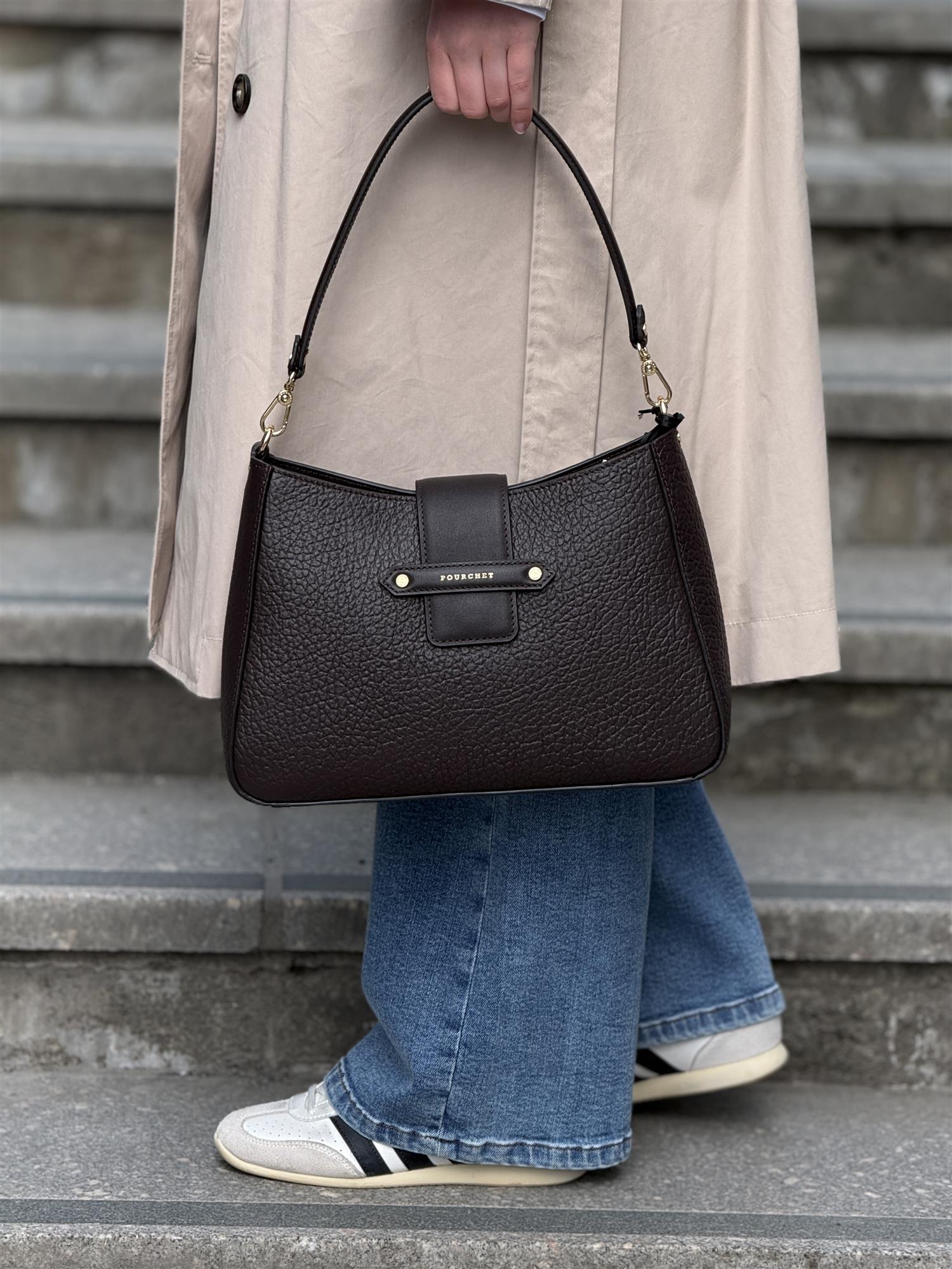 Fleuves Large Shoulderbag, Marron