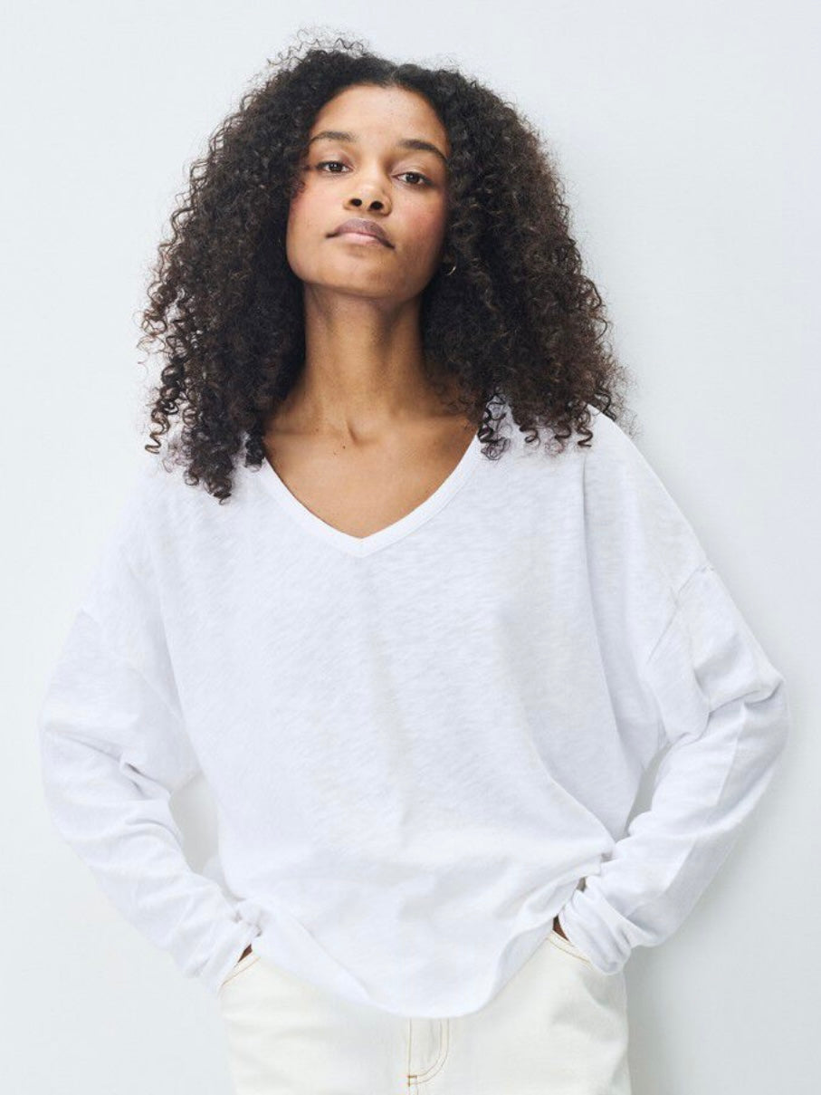 Sonoma Longlseeve V-neck, White