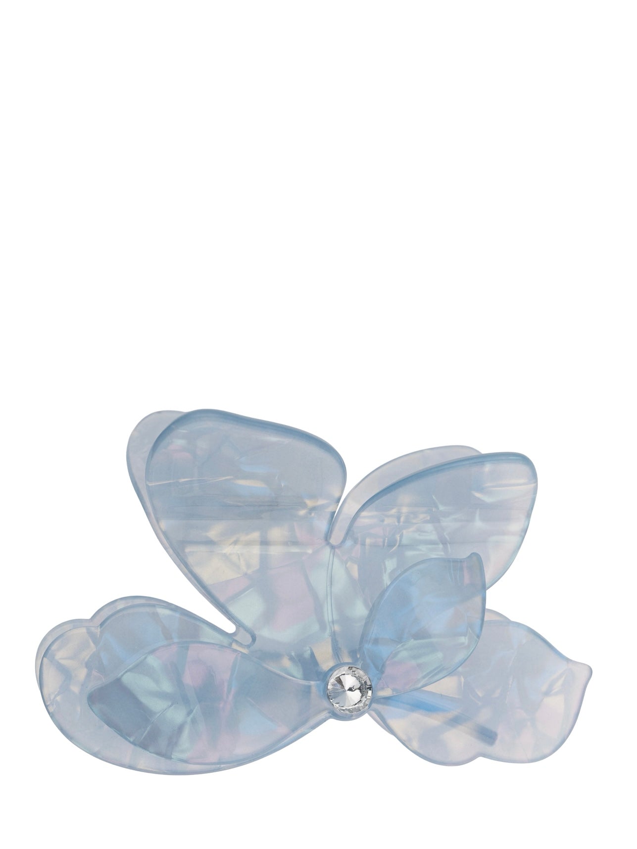 Orchid Flower Hair Claw, Cool Blue