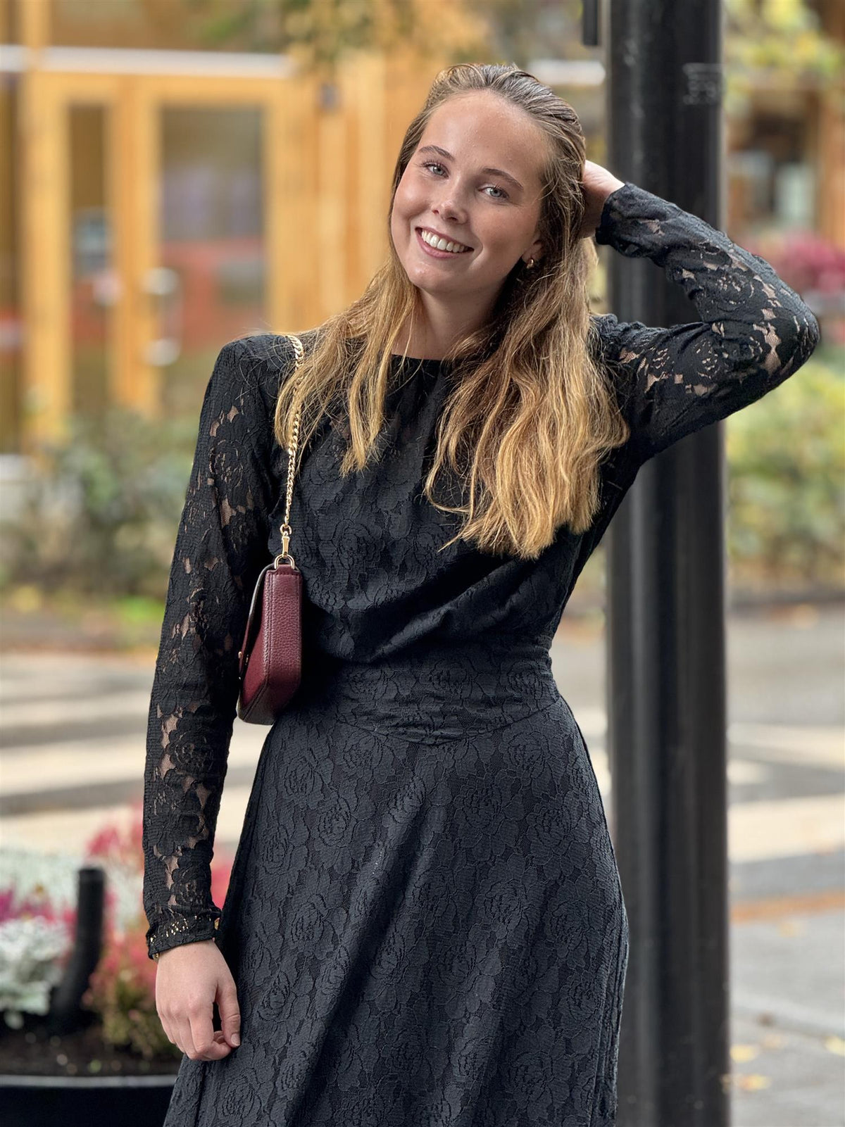 Lace Gown Dress, Black