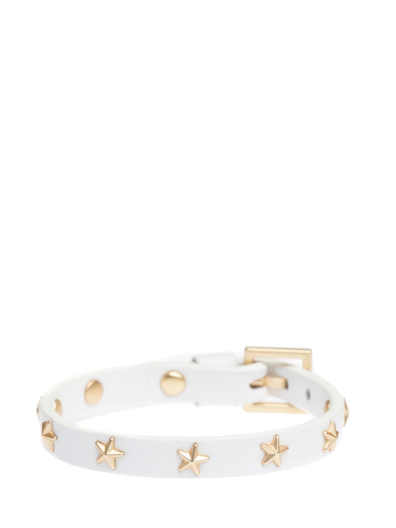 Leather Star Stud Bracelet Mini, White