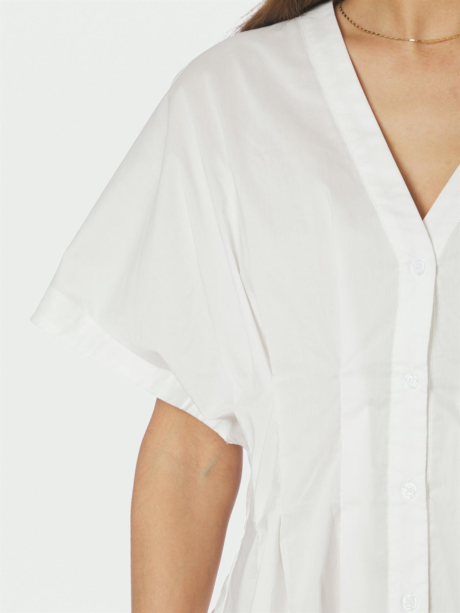Adamma Poplin Blouse, White