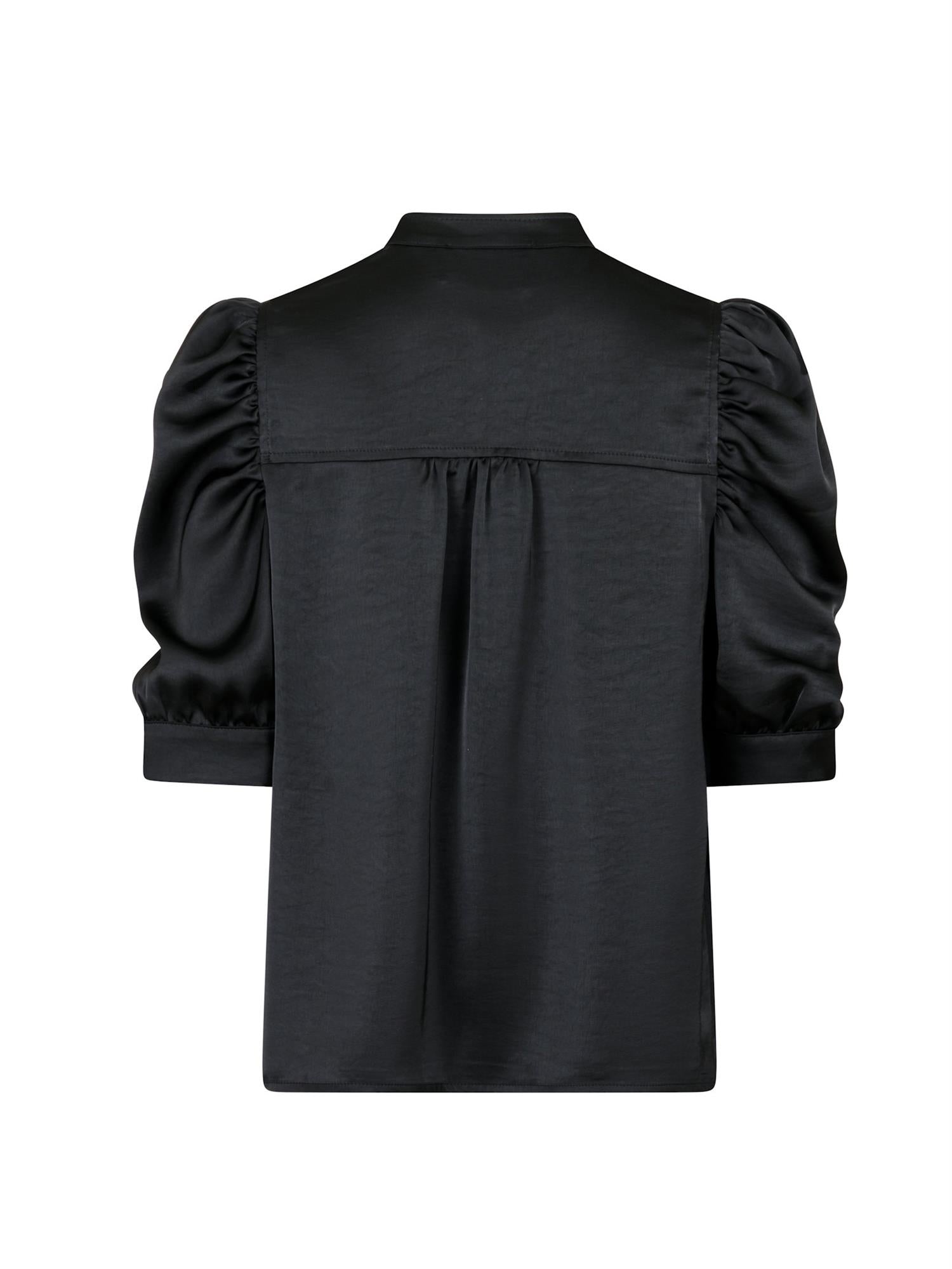 Roella Heavy Sateen Blouse, Black