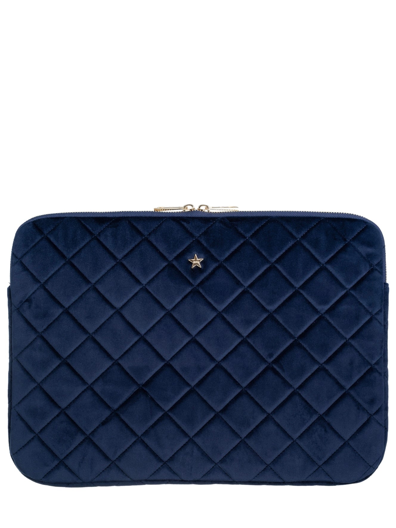 Velvet Quilted Mac Cover, Navy