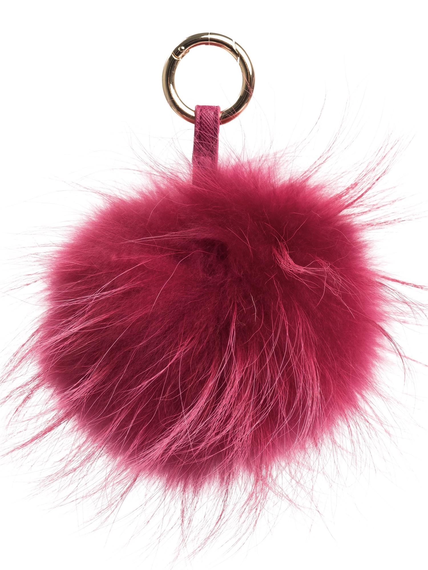 Raccoon Key Ring Pom Pom, Burgunder