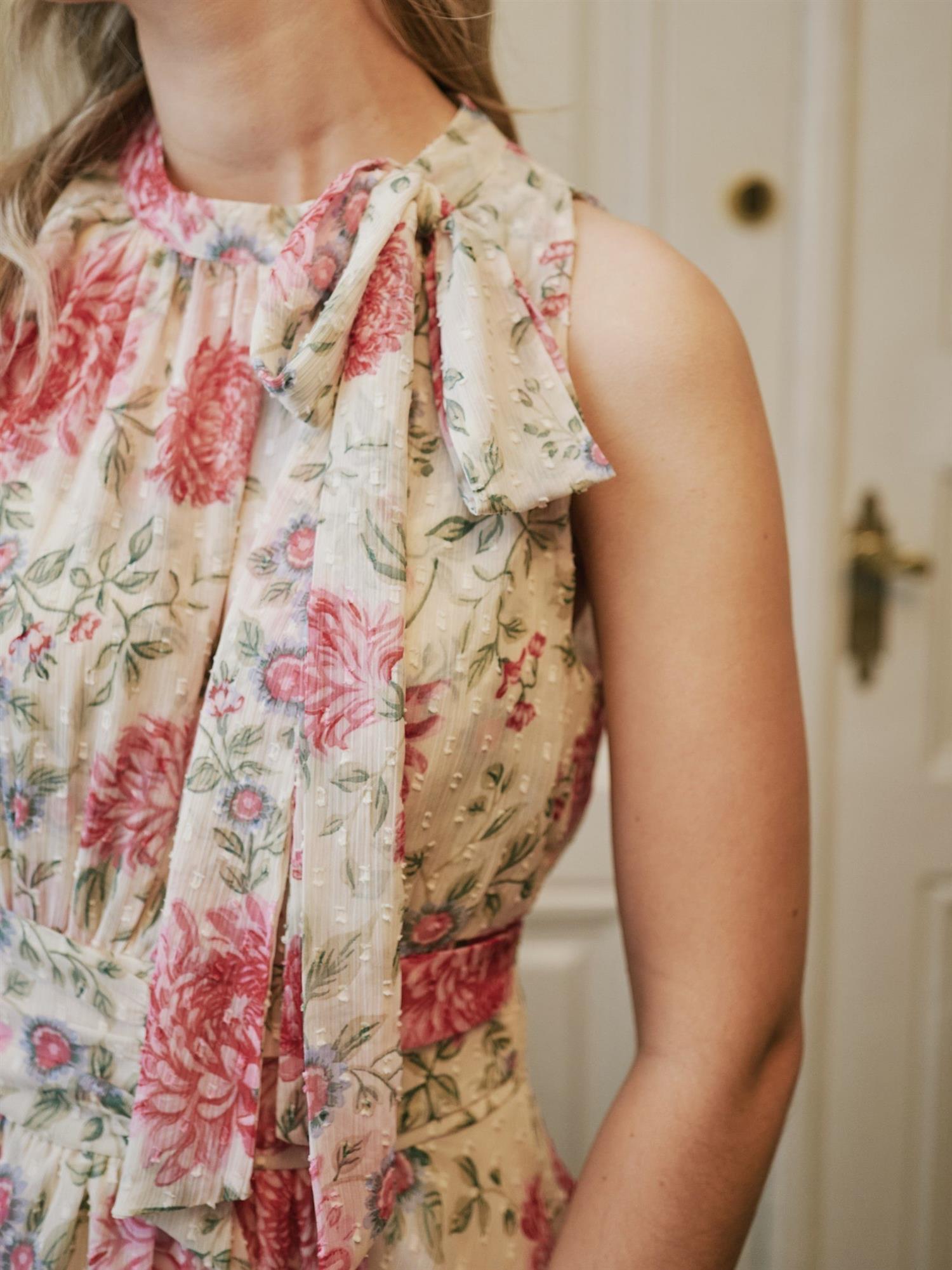 Marli Big Flower Dress, Cream