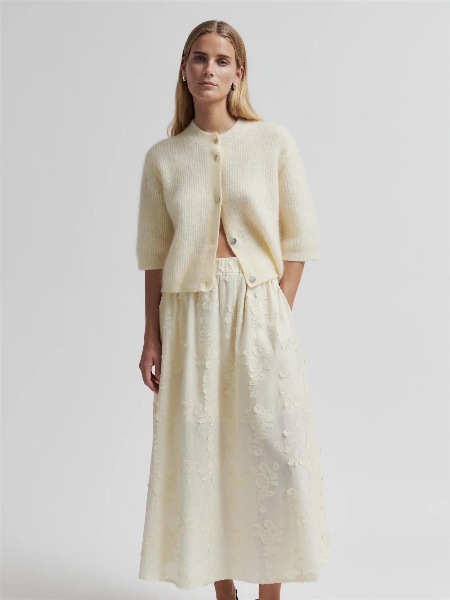 Andrea Knit Rib Cardigan, Yellow