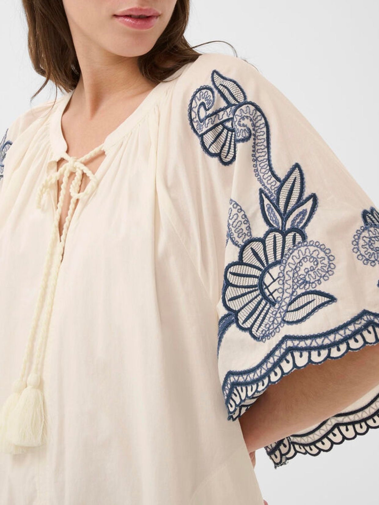 Breanna PW Dress, White/Blue