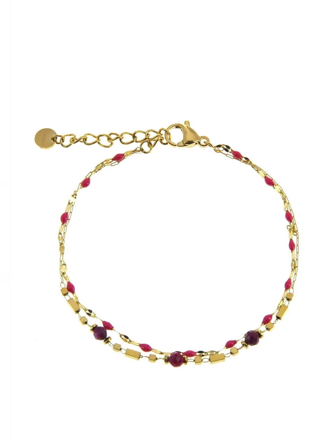 Bracelet, 2 rows dorees natural