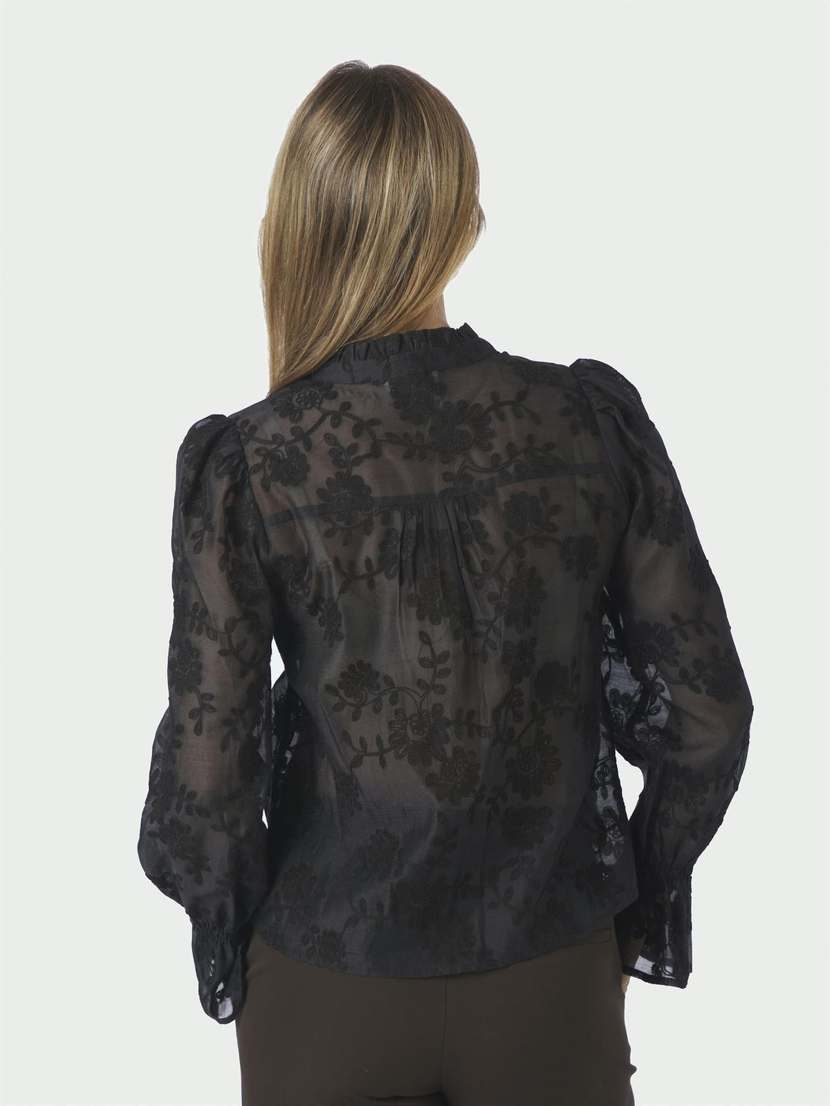 Amara Emb. Blouse, Black