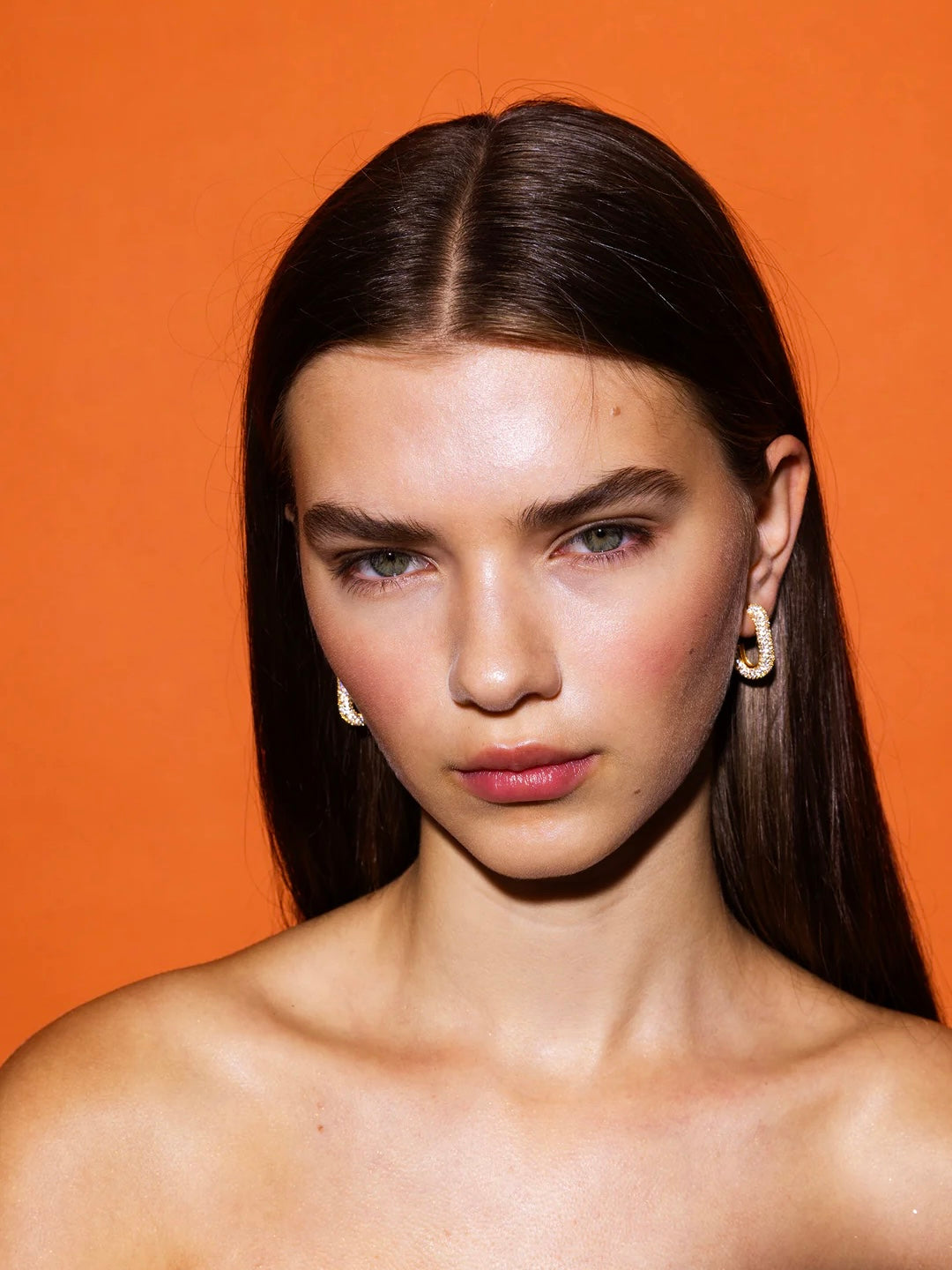 Square Chunky Hoops, White