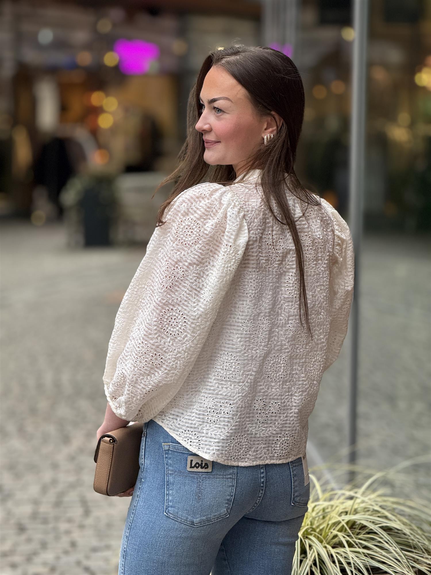 Checks Blouse, Off White